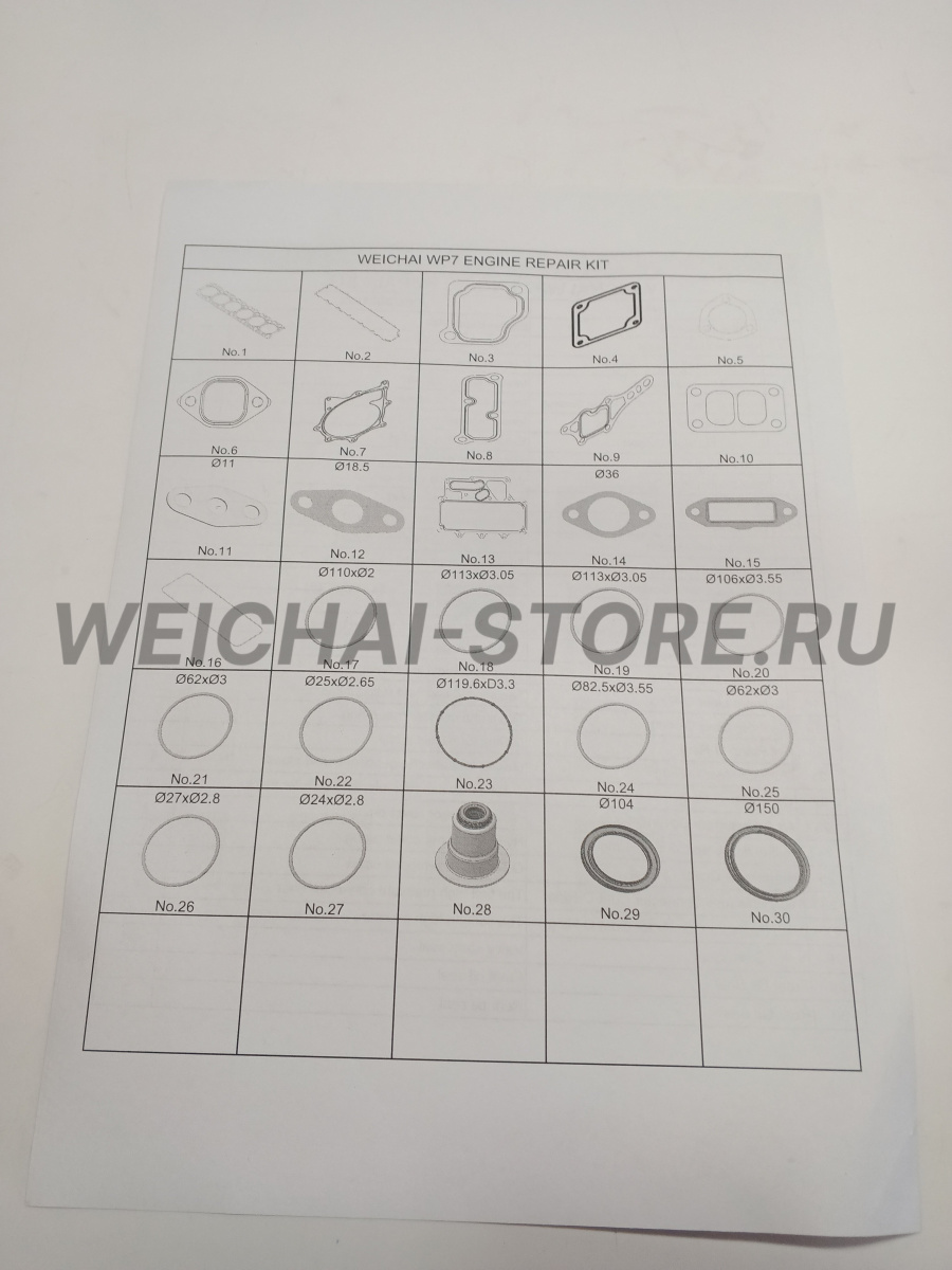 1005864922 Комплект прокладок WP7