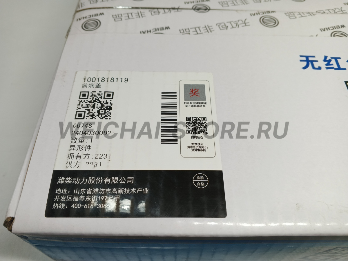 1001818119 Крышка передняя сальника коленчатого вала